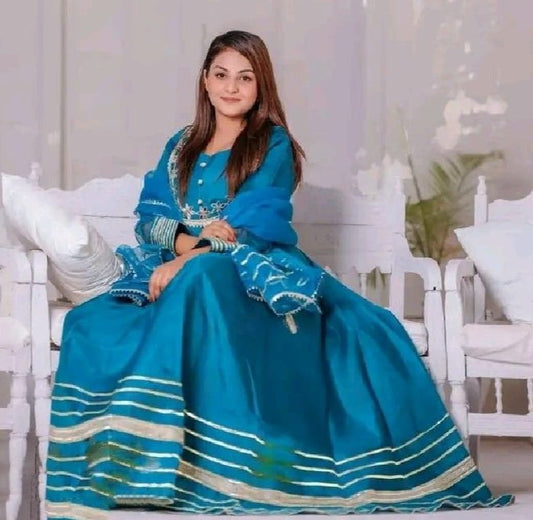 3 Pcs Women S Stitched Fancy Katan Silk Plain Maxi - Chohan Shopping Center