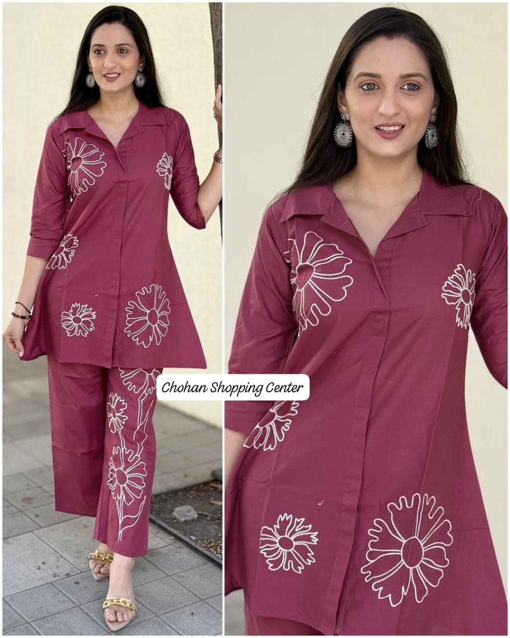 Elegant Floral Two-Piece Suit – Stylish Casual & Semi-Formal Wear - Chohan Shopping Center