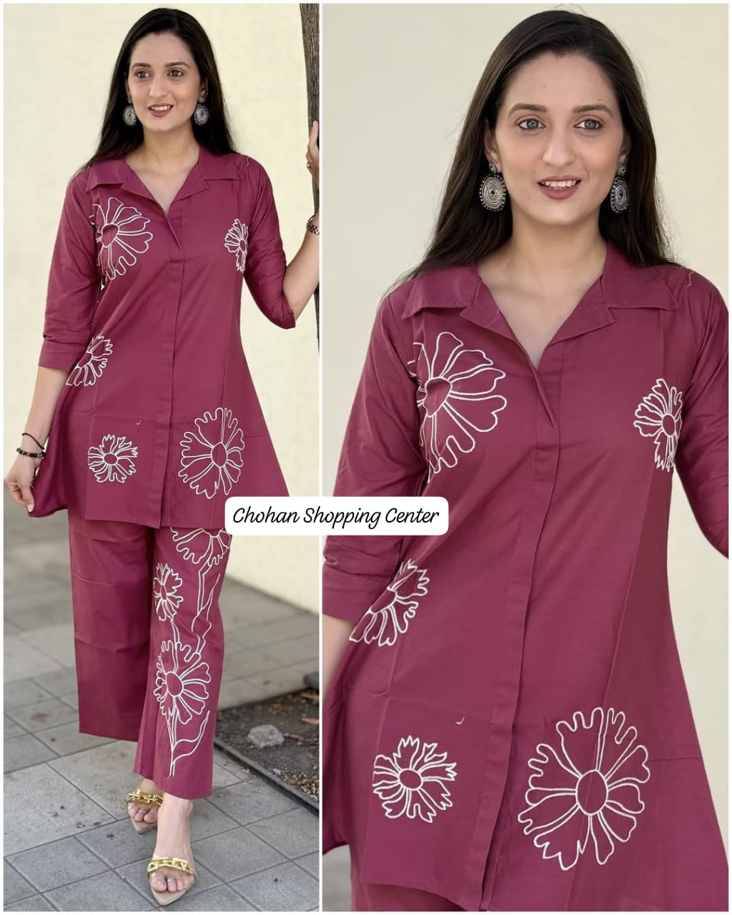 Elegant Floral Two-Piece Suit – Stylish Casual & Semi-Formal Wear - Chohan Shopping Center