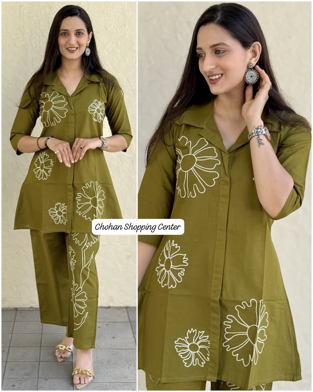 Elegant Floral Two-Piece Suit – Stylish Casual & Semi-Formal Wear - Chohan Shopping Center