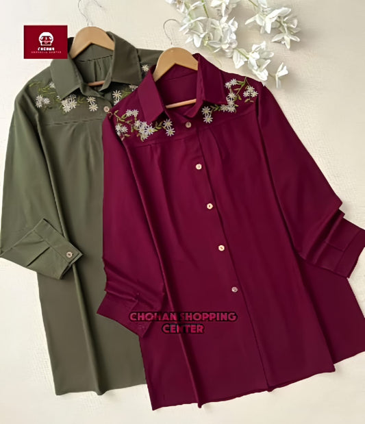 Women’s Long Shirt | Casual Button Down Tunic Top – Stylish Kurti for Girls