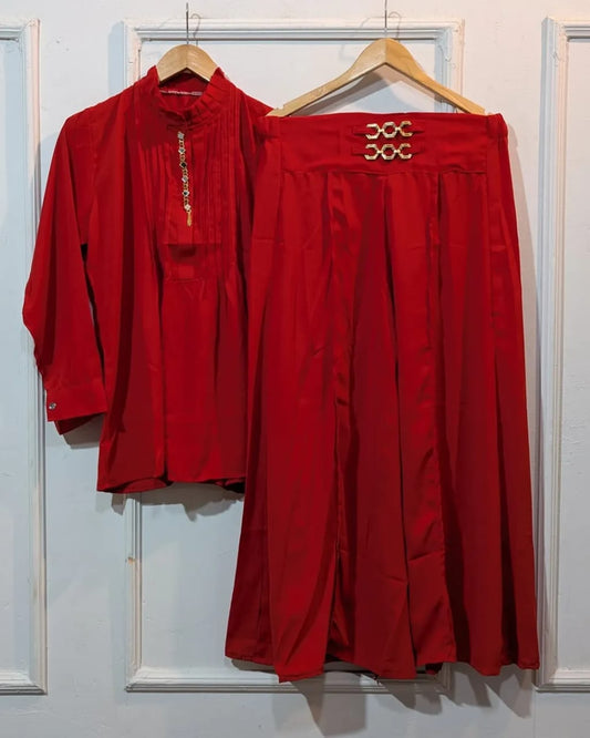 Stylish 2-Piece Womenβs Dress β Elegant Top with Flared Skirt | Party & Casual Wear