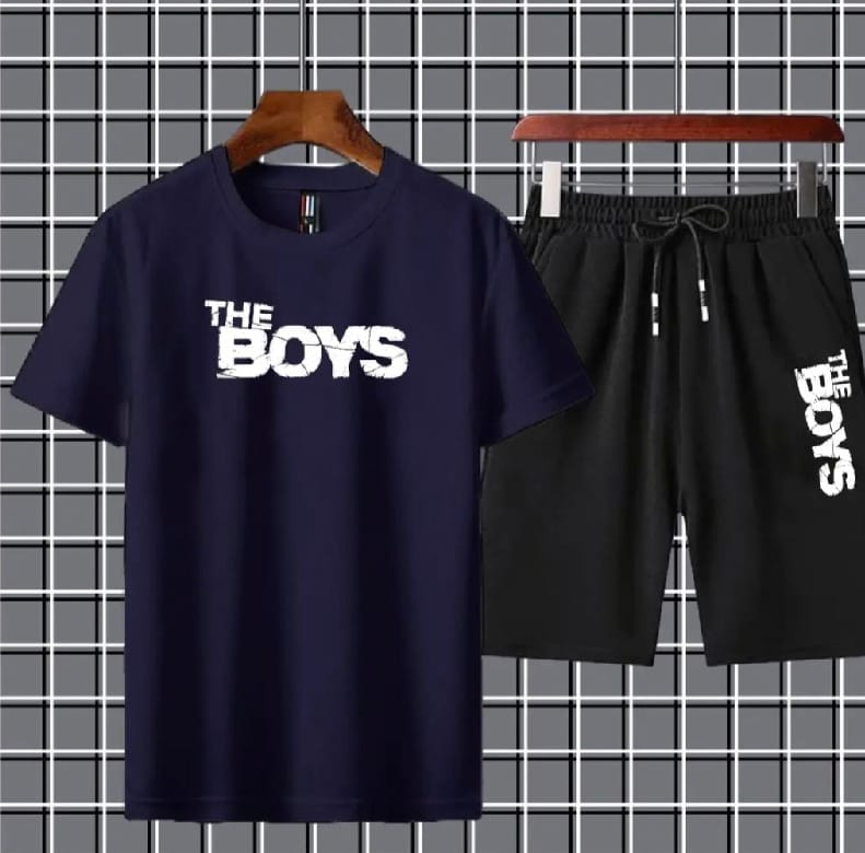 The boys printed tshirt+trouser tracksuit for men&boys-black