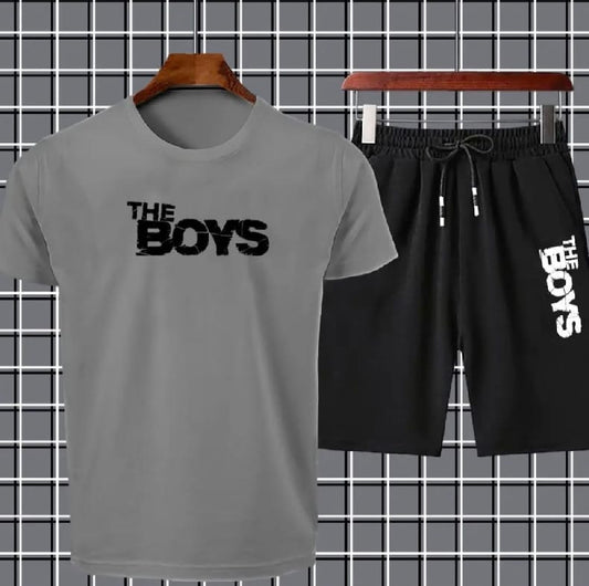 The boys printed tshirt+trouser tracksuit for men&boys-black