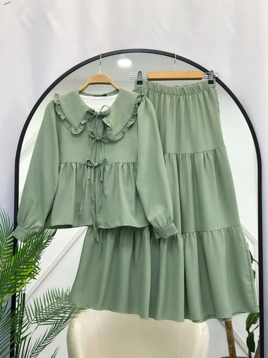 Girls Two-Piece Dress Set | Stylish Top and Skirt Outfit | Casual & Party Wear