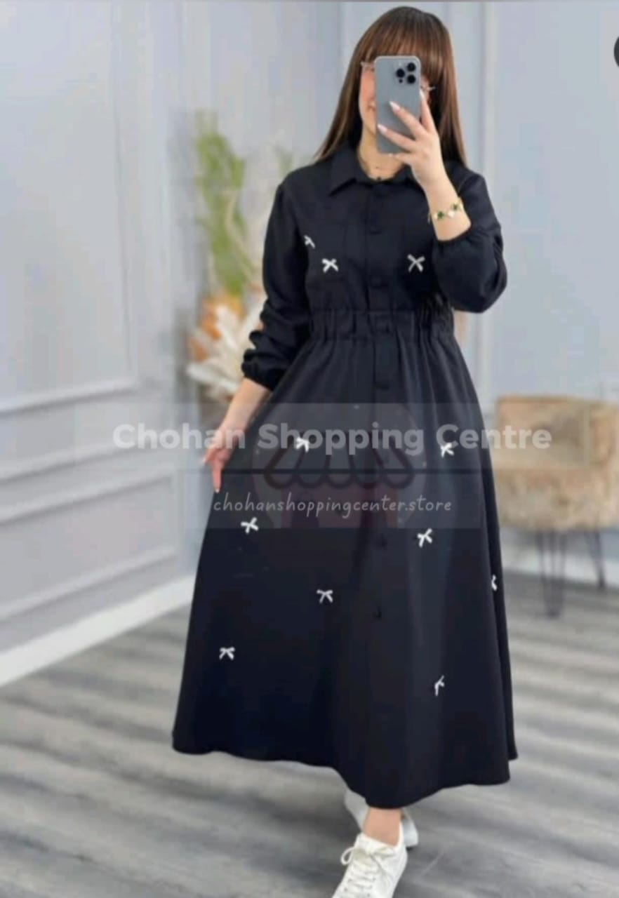 Trendy Button-Down Long Dress – Stylish and Comfortable Casual Wear for Girls