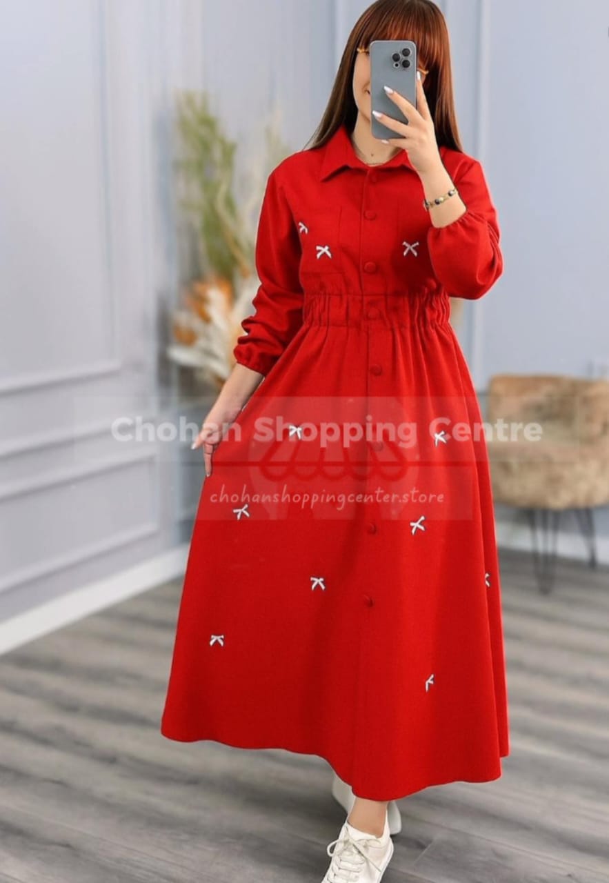 Trendy Button-Down Long Dress – Stylish and Comfortable Casual Wear for Girls