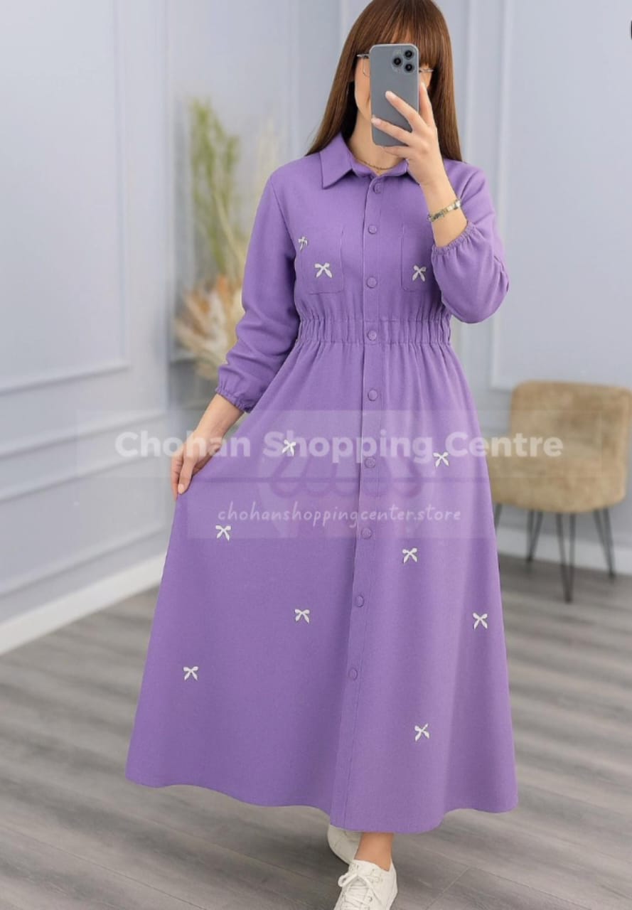 Trendy Button-Down Long Dress – Stylish and Comfortable Casual Wear for Girls
