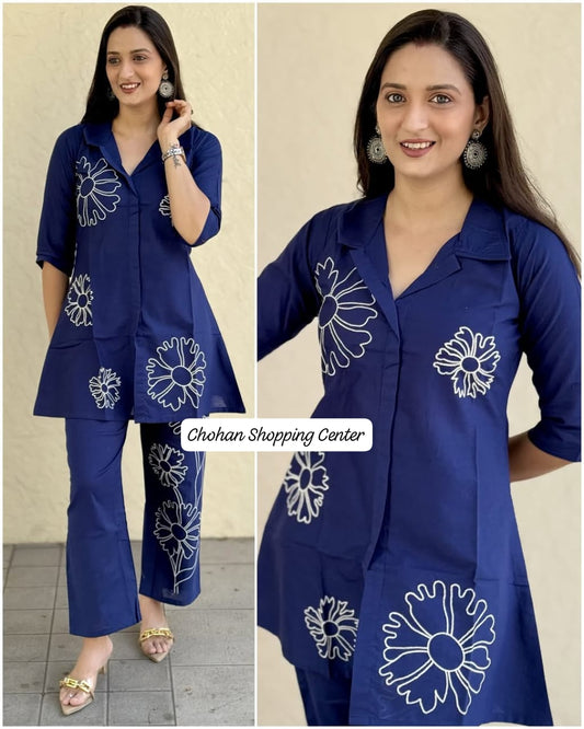 Elegant Floral Two-Piece Suit – Stylish Casual & Semi-Formal Wear - Chohan Shopping Center
