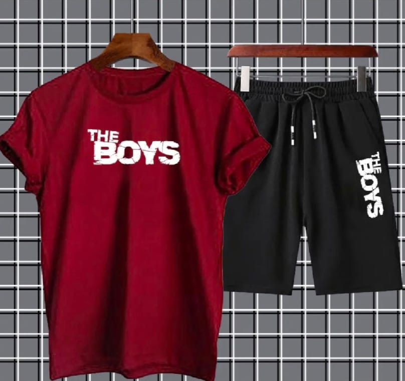 The boys printed tshirt+trouser tracksuit for men&boys-black