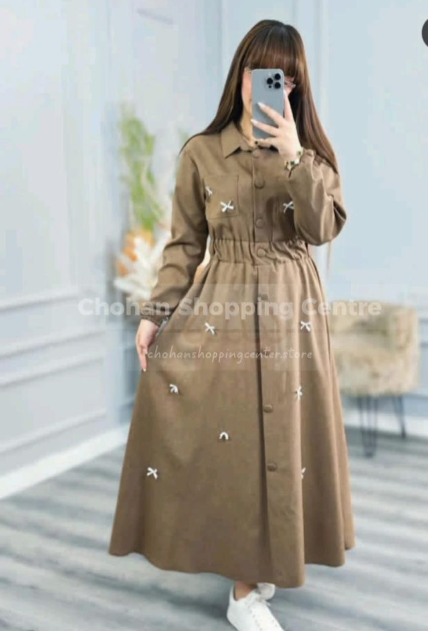 Trendy Button-Down Long Dress – Stylish and Comfortable Casual Wear for Girls