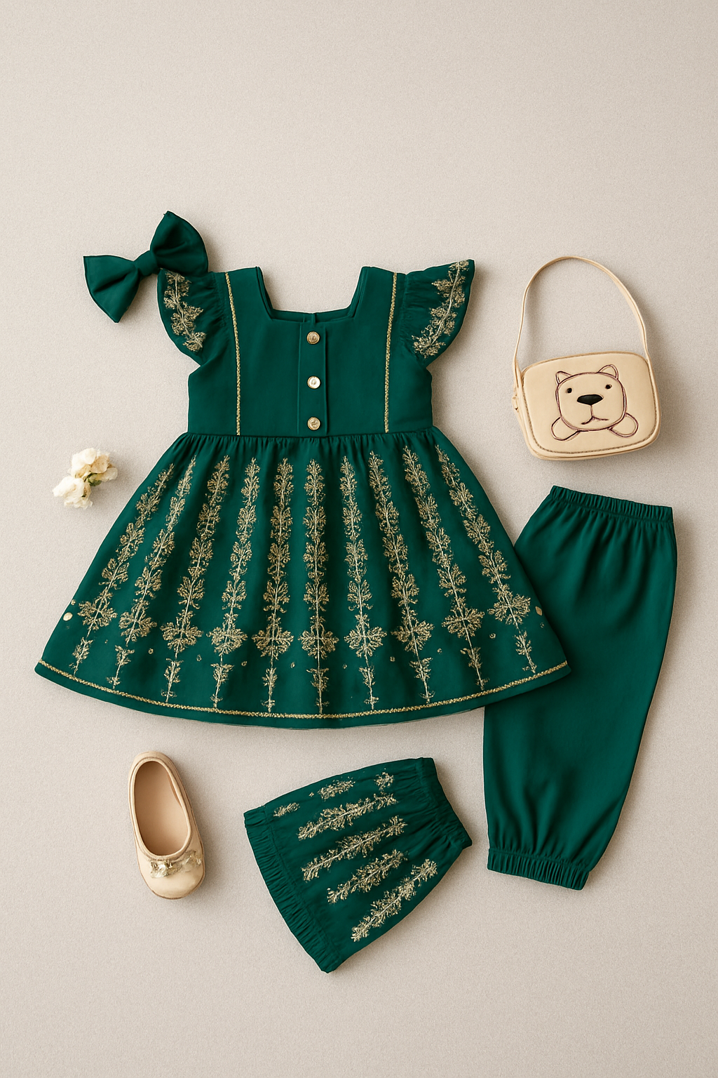 Stylish Embroidered Party Dress Set for Girls – Elegant Top & Palazzo Pants - Chohan Shopping Centre